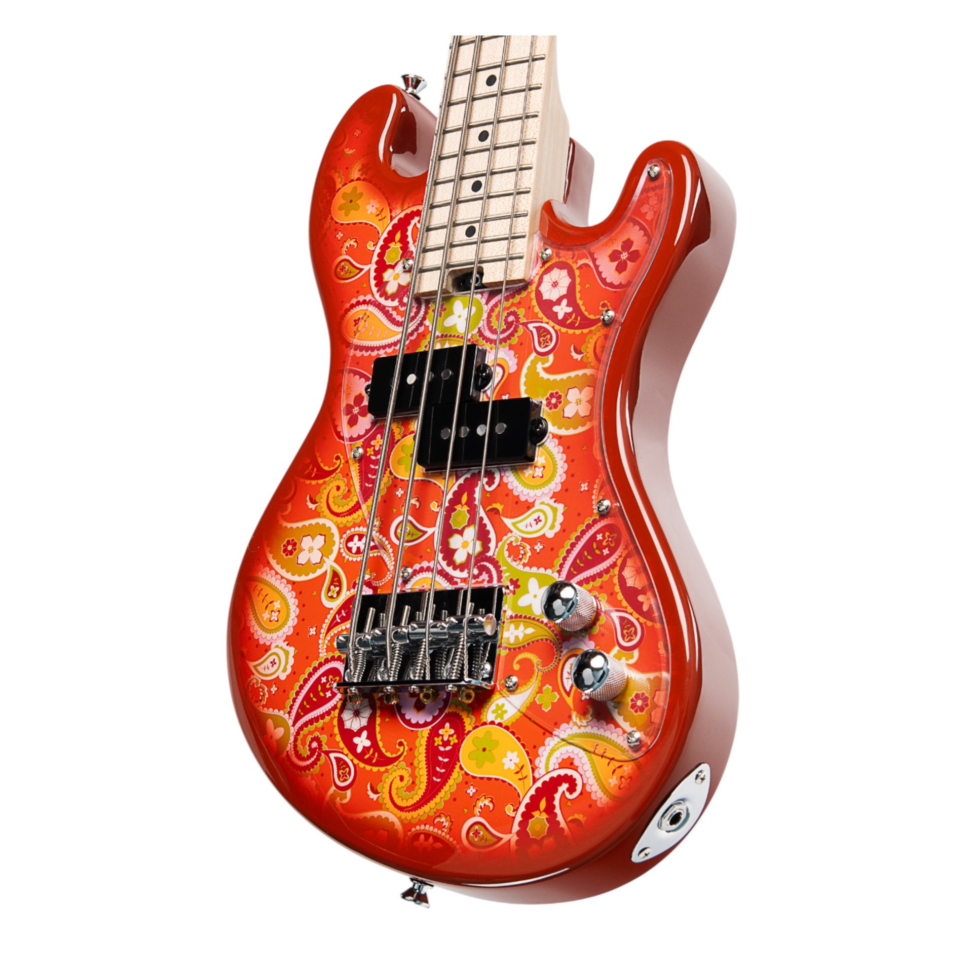 U-Bass Solid Body 4-String Paisley Orange Burst Fretted